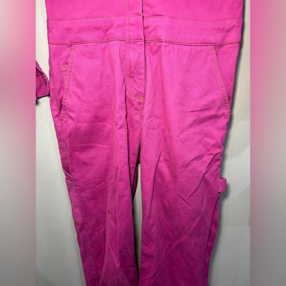 Wildfang THE ESSENTIAL LONG SLEEVE COVERALL Bright Pink Purple size XS workwear - Picture 9 of 12